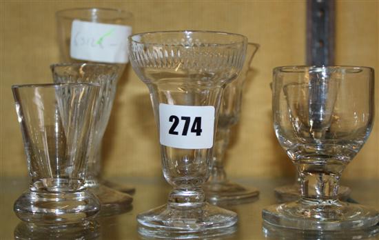 7 various 18th century and later drinking glasses